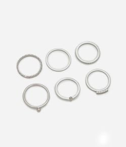 Kit 06 Anéis em Metal Delicados