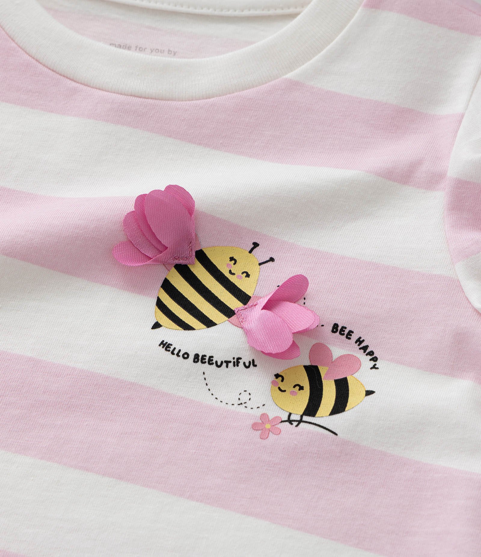 Pijama Curto Infantil com Estampa de Abelha- Tam 2 a 6 Anos Rosa 11