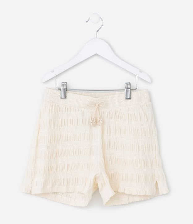 Short Infantil em Anarruga Texturizado - Tam 5 a 14 Anos