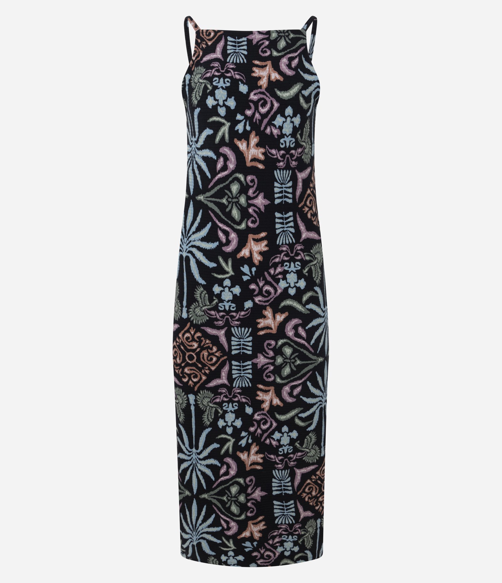 Vestido Midi Canelado em Ribana com Estampa Floral Multicores 5