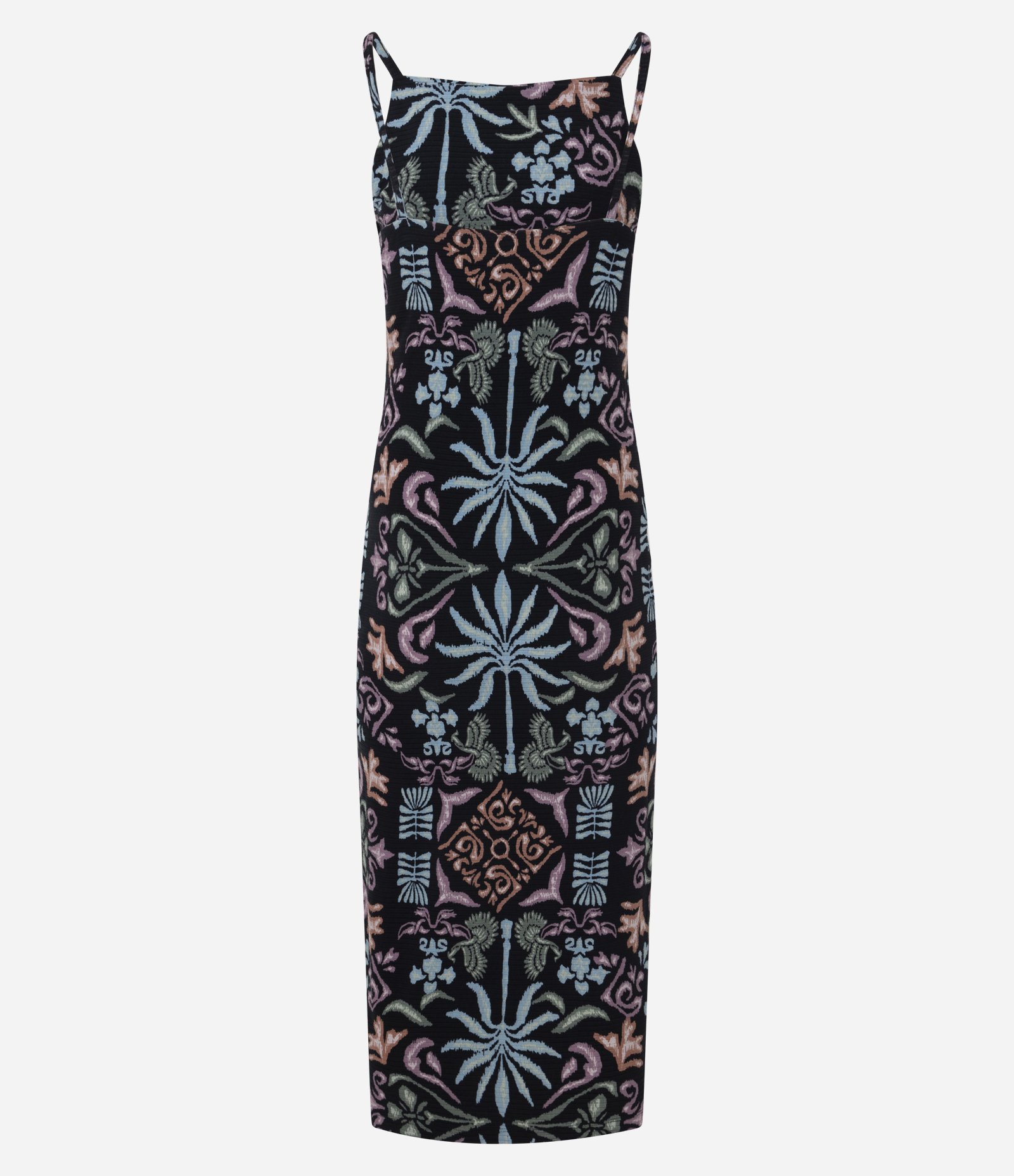 Vestido Midi Canelado em Ribana com Estampa Floral Multicores 7