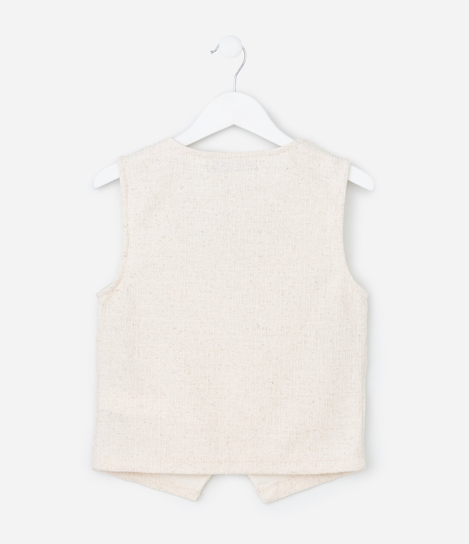 Blusa Infantil com Abotoamento de Corações Texturizada - Tam 5 a 14 Anos Bege 2