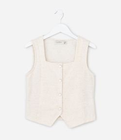 Blusa Infantil com Abotoamento de Corações Texturizada - Tam 5 a 14 Anos