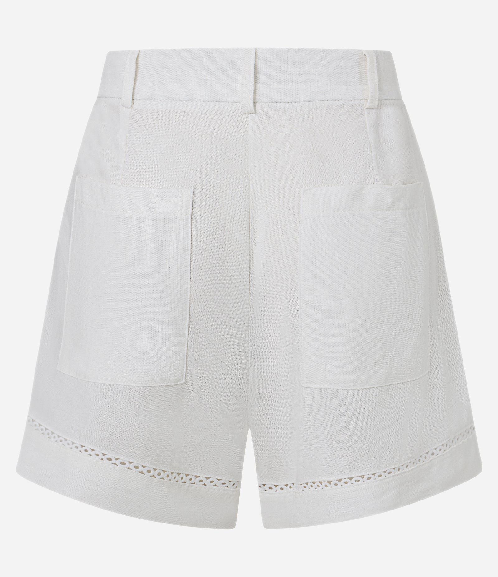 Short em Viscolinho com Entremeio na Barra Off White 6