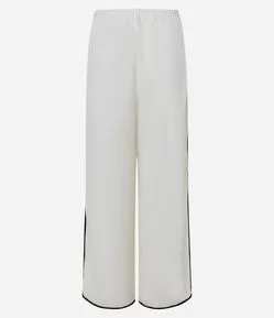 Saída de Praia Calça Sportcore em Linho e Viscose com Listras Laterais