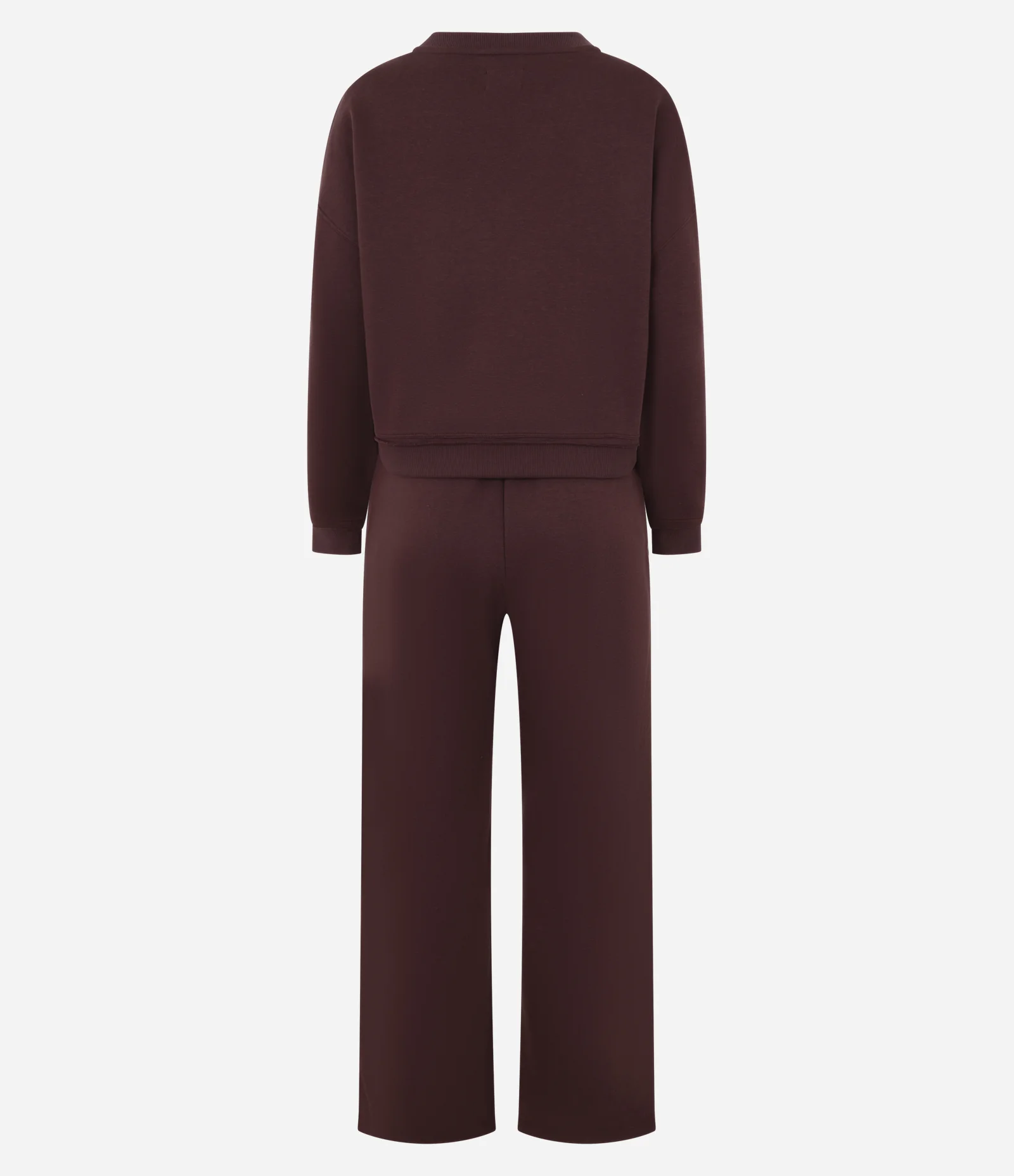 Pijama Longo em Moletom com Cava Desclocada Vinho 2