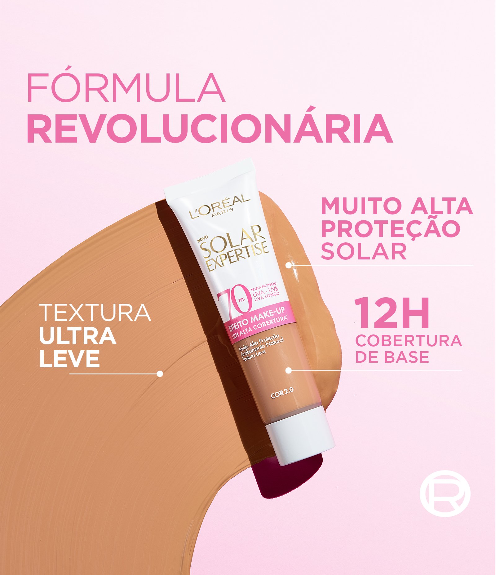 Protetor Facial Solar Expertise FPS70 Efeito Makeup Cor 2 0 30g 2.0 2