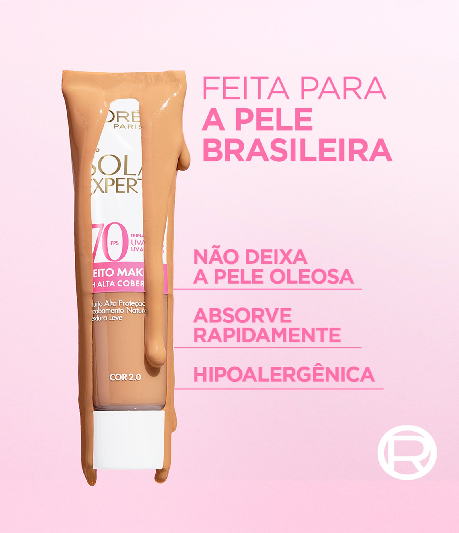 Protetor Facial Solar Expertise FPS70 Efeito Makeup Cor 2 0 30g 2.0 3