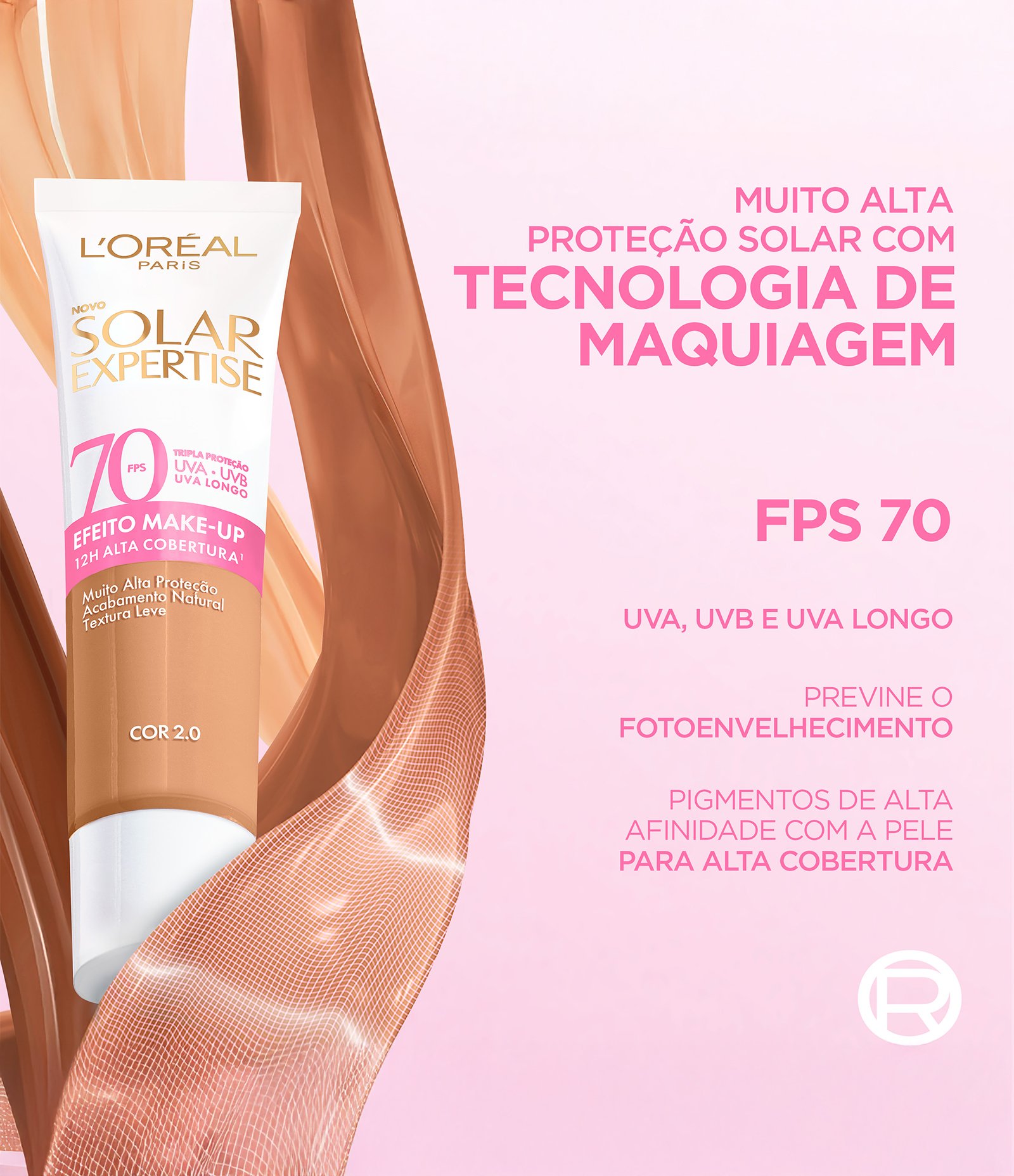 Protetor Facial Solar Expertise FPS70 Efeito Makeup Cor 2 0 30g 2.0 7