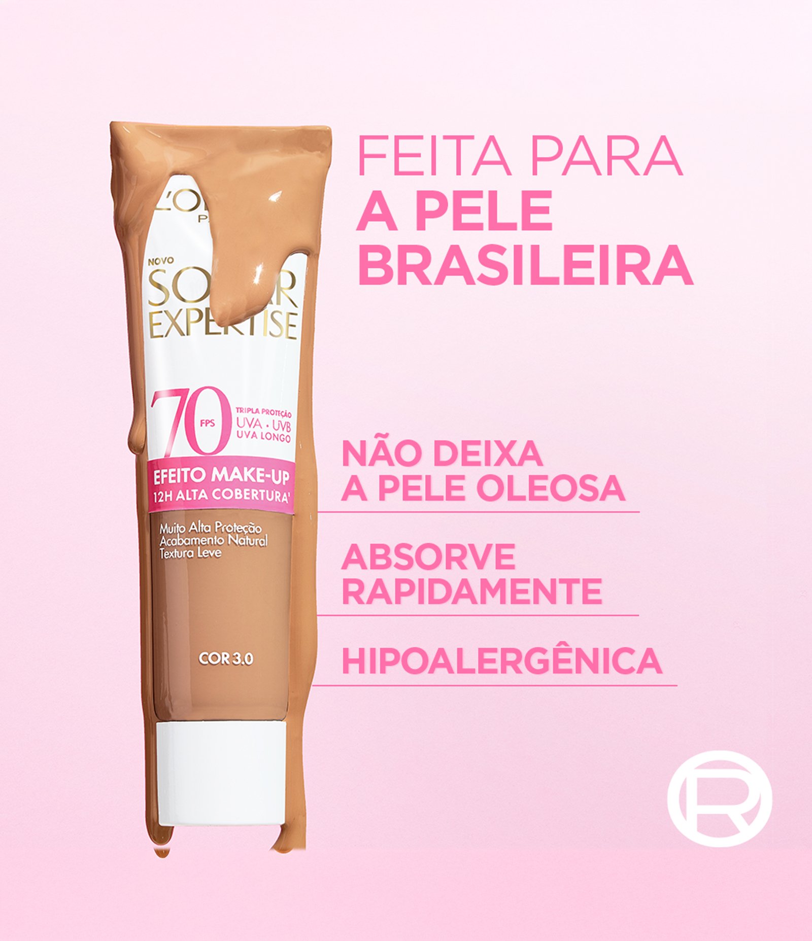 Protetor Facial Solar Expertise FPS70 Efeito Makeup Cor 3 0 3.0 3