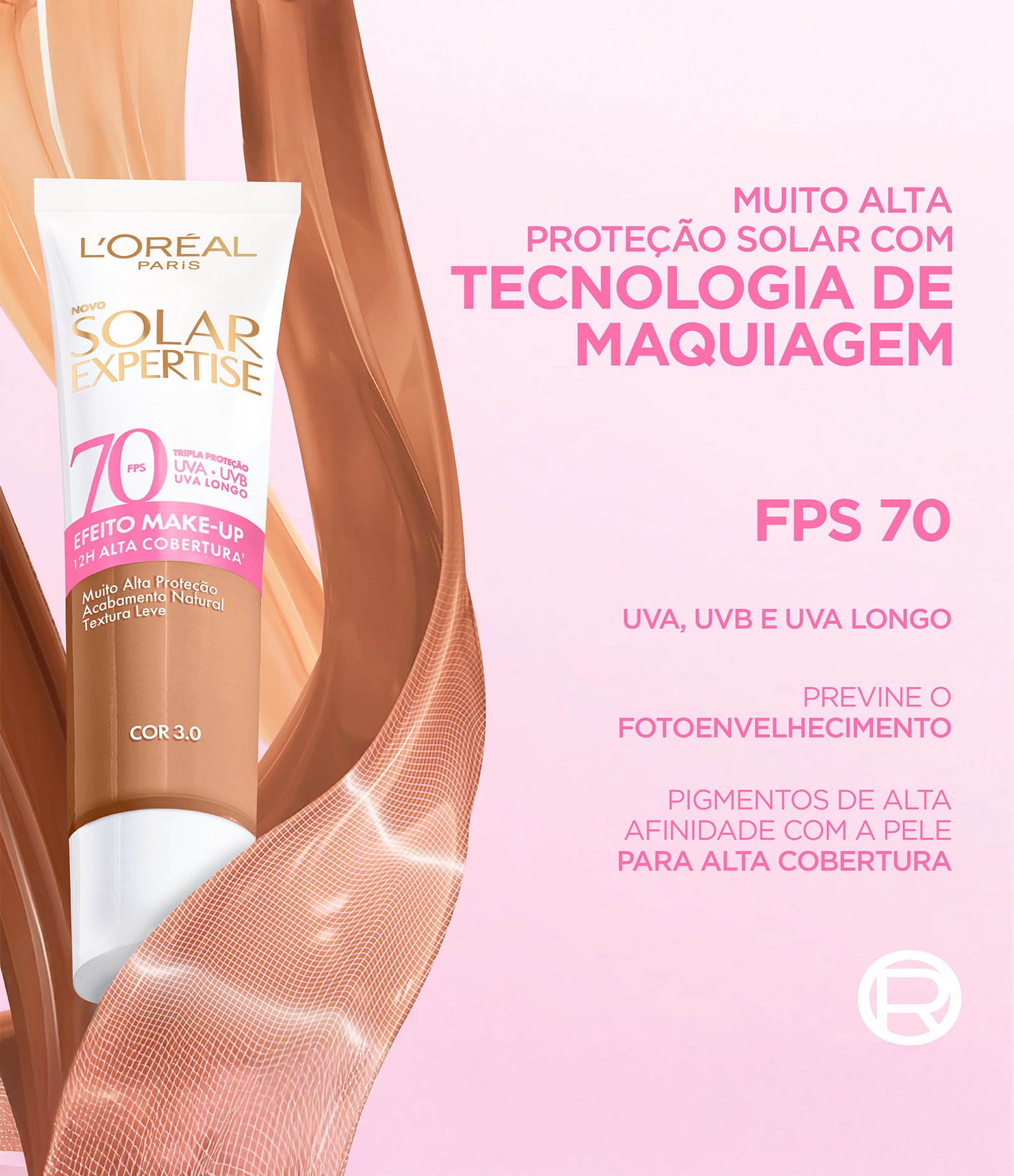 Protetor Facial Solar Expertise FPS70 Efeito Makeup Cor 3 0 3.0 7