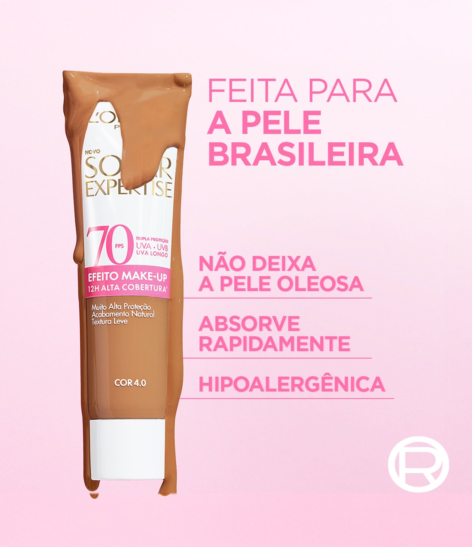 Protetor Facial Solar Expertise FPS70 Efeito Makeup Cor 4.0 4.0 3