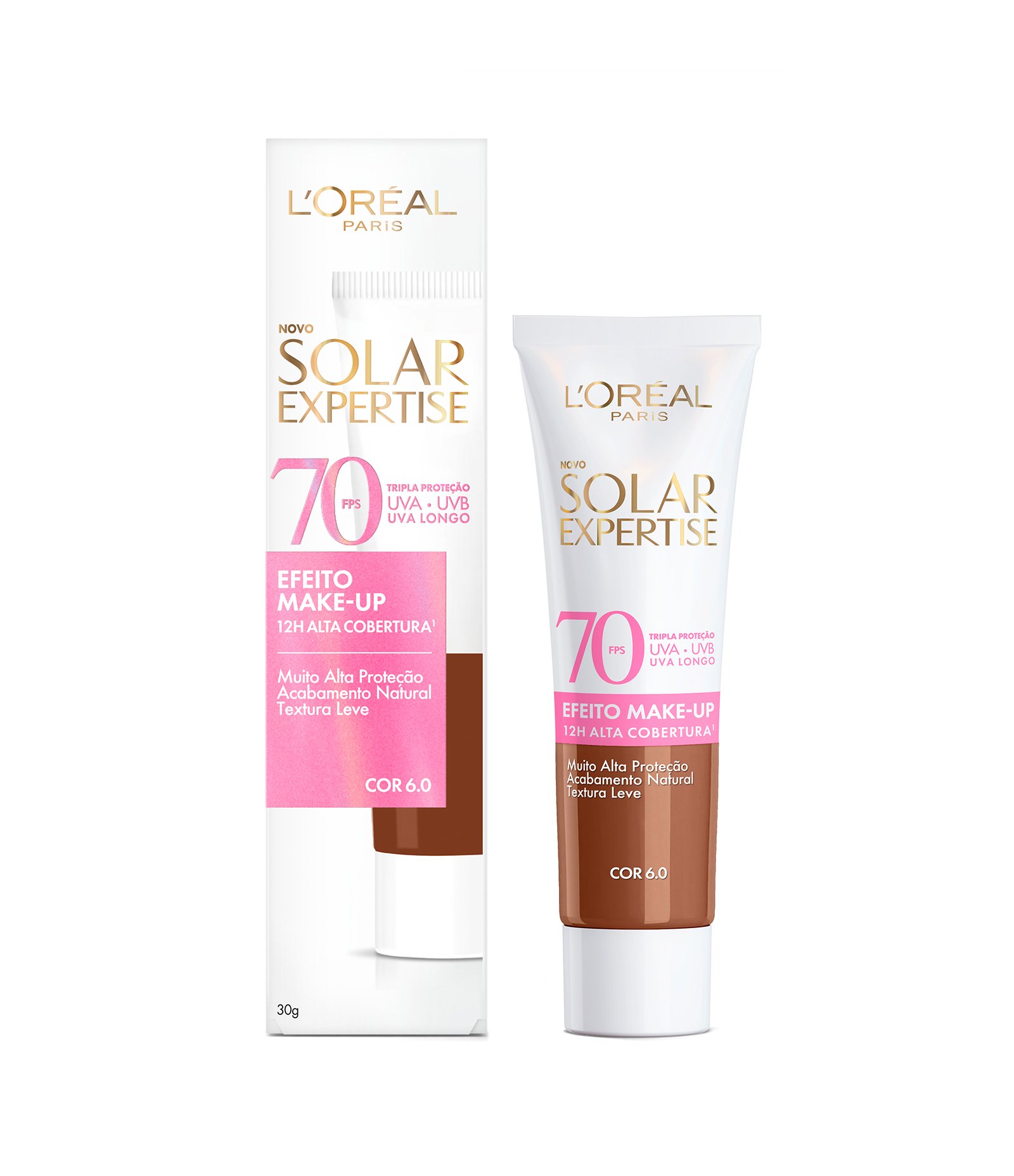 Protetor Facial Solar Expertise FPS70 Efeito Makeup Cor 6.0  6.0 1