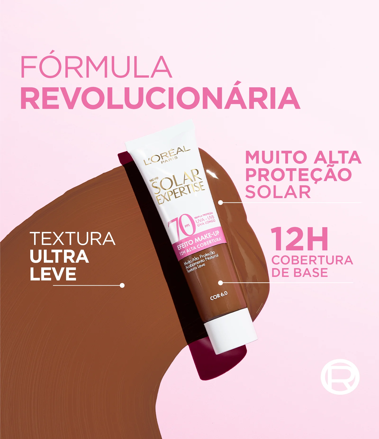 Protetor Facial Solar Expertise FPS70 Efeito Makeup Cor 6.0  6.0 2