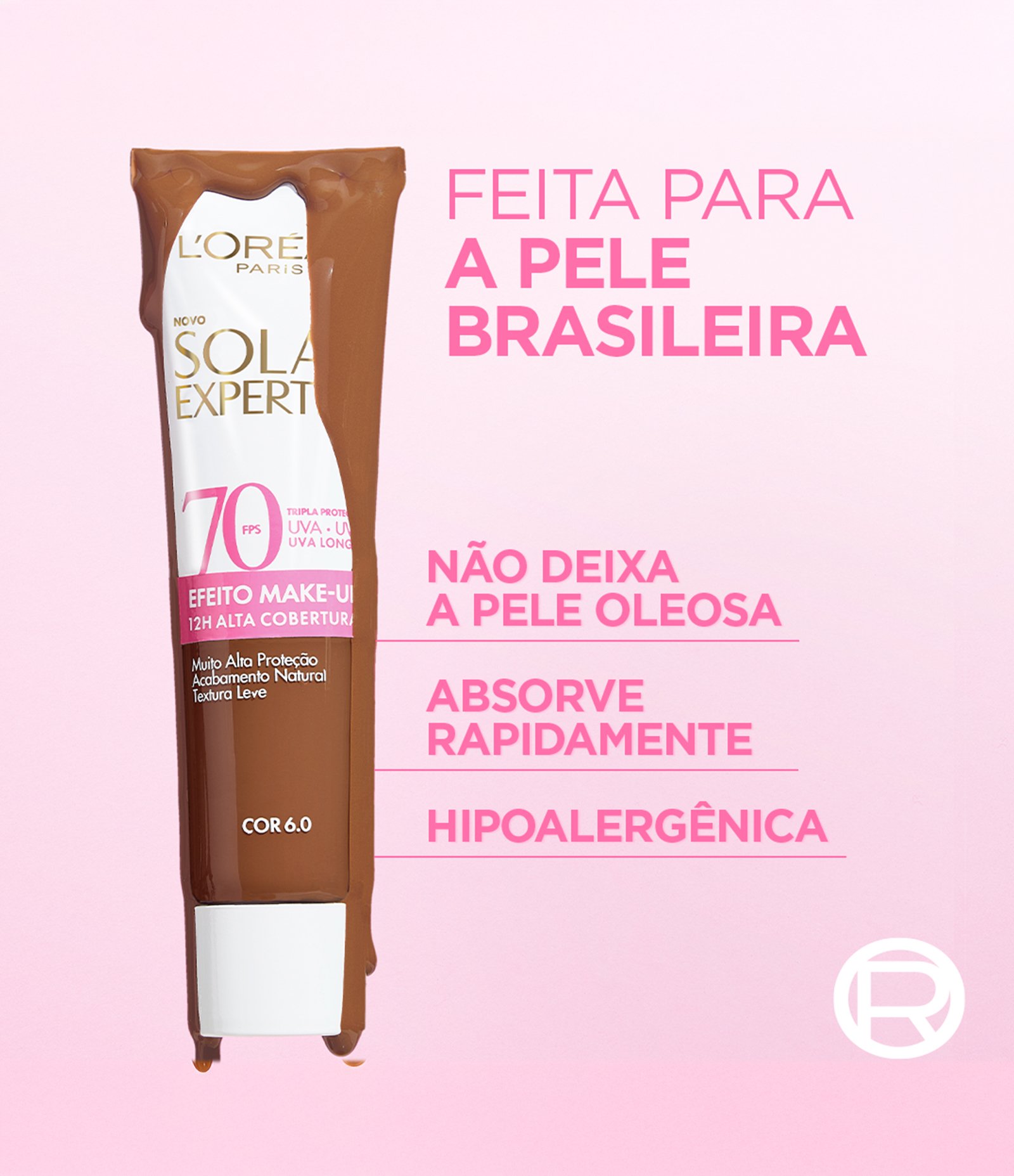 Protetor Facial Solar Expertise FPS70 Efeito Makeup Cor 6.0  6.0 3