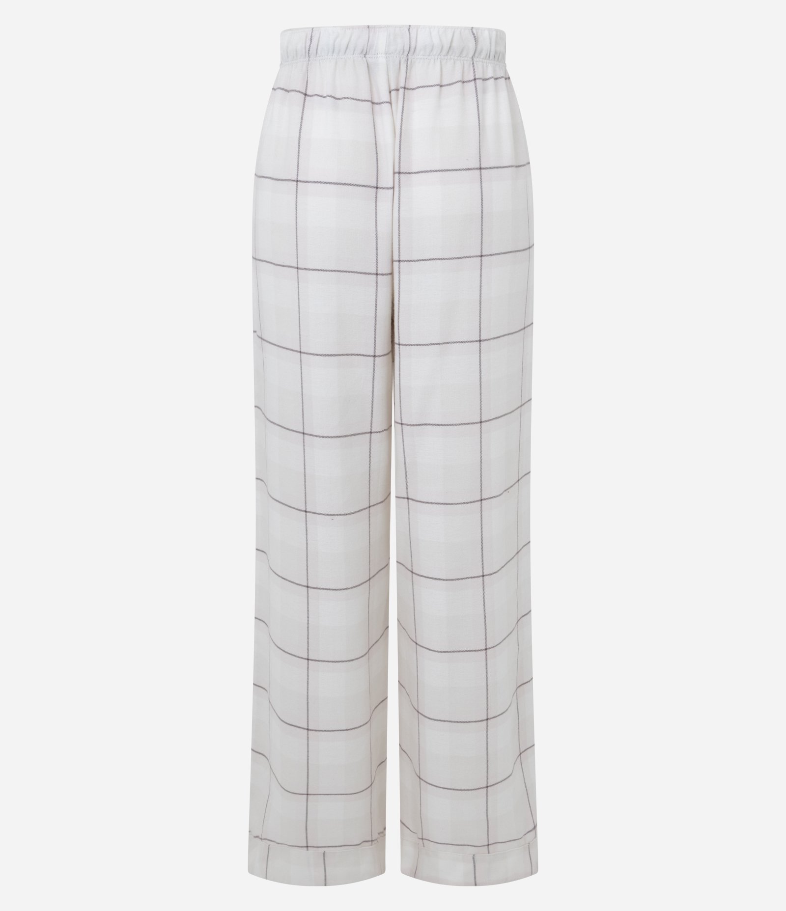 Calça de Pijama em Flanela Xadrez Off White 6