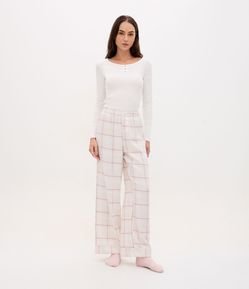 Calça de Pijama em Flanela Xadrez