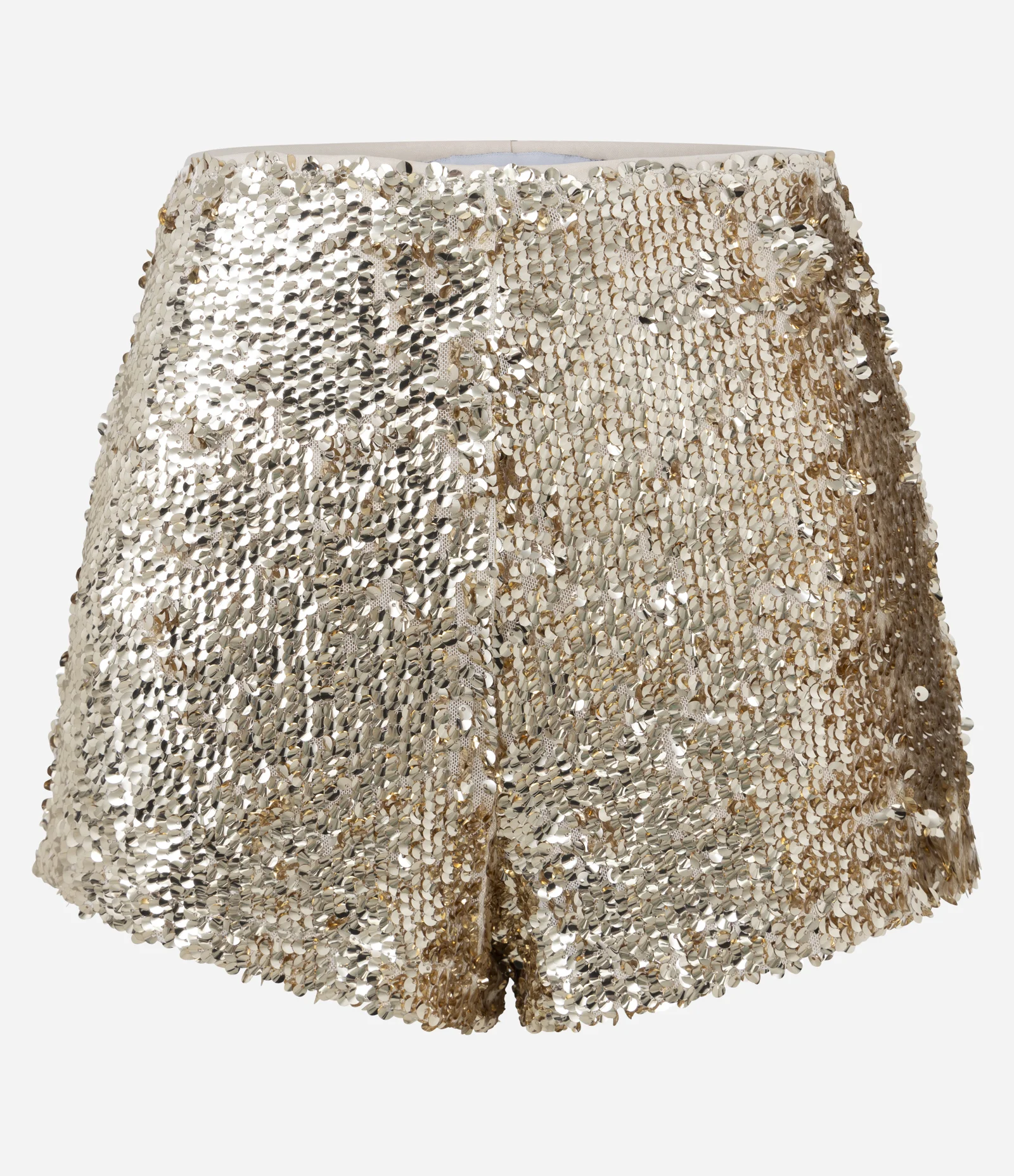 Short Curto em Paetê com Efeito Metalizado Dourado 3