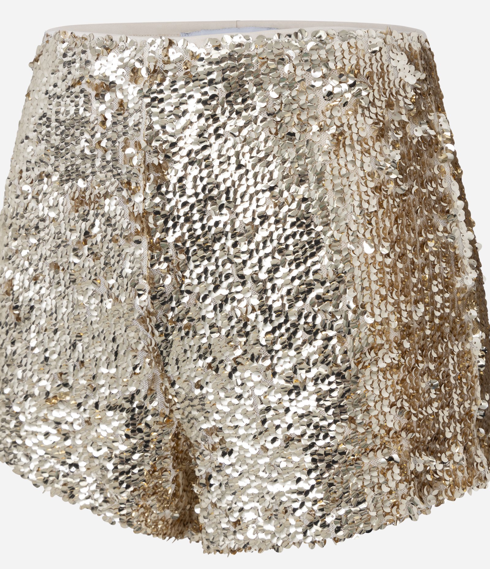 Short Curto em Paetê com Efeito Metalizado Dourado 4