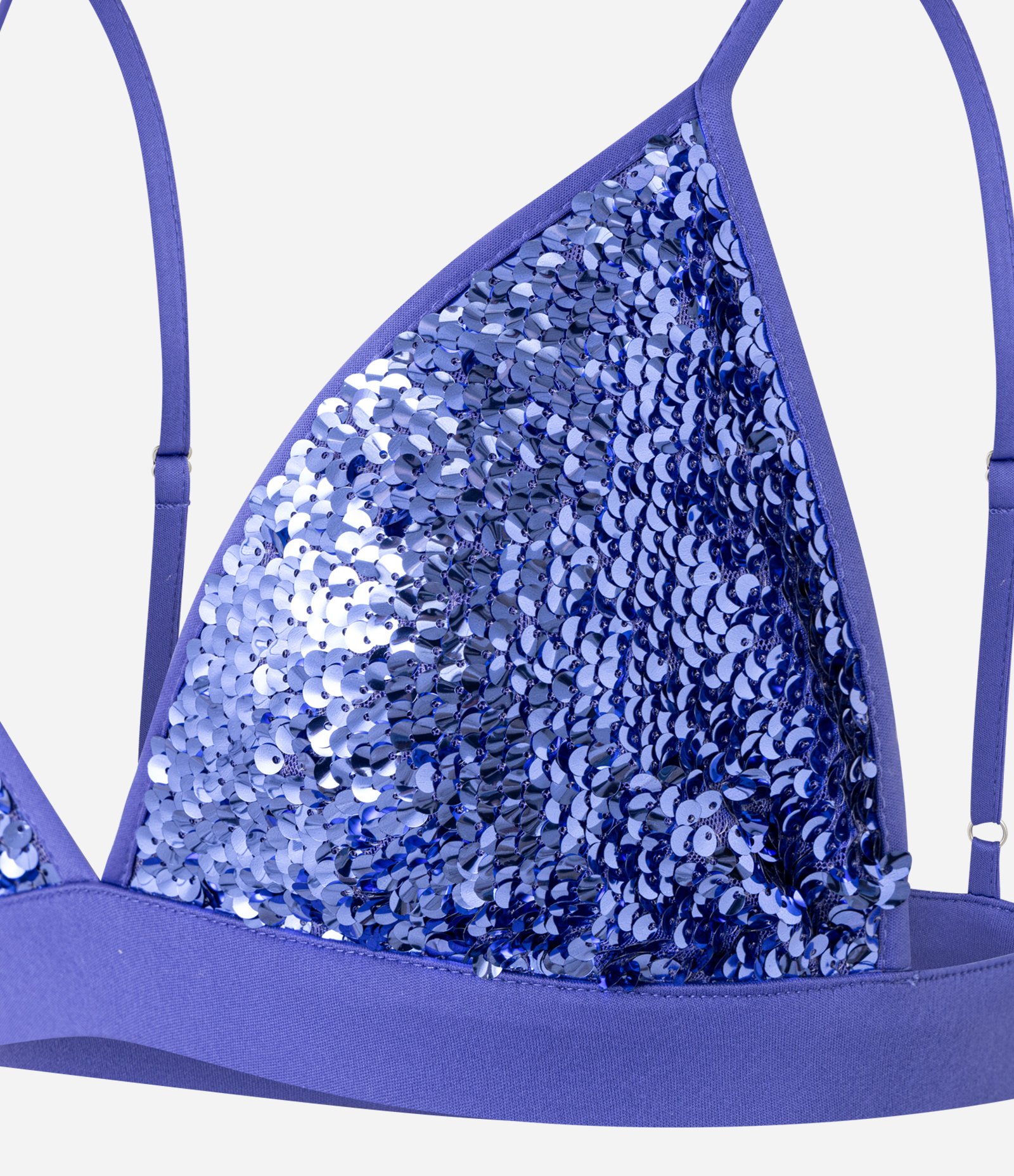 Blusa Top em Paetê com Decote V Azul 2