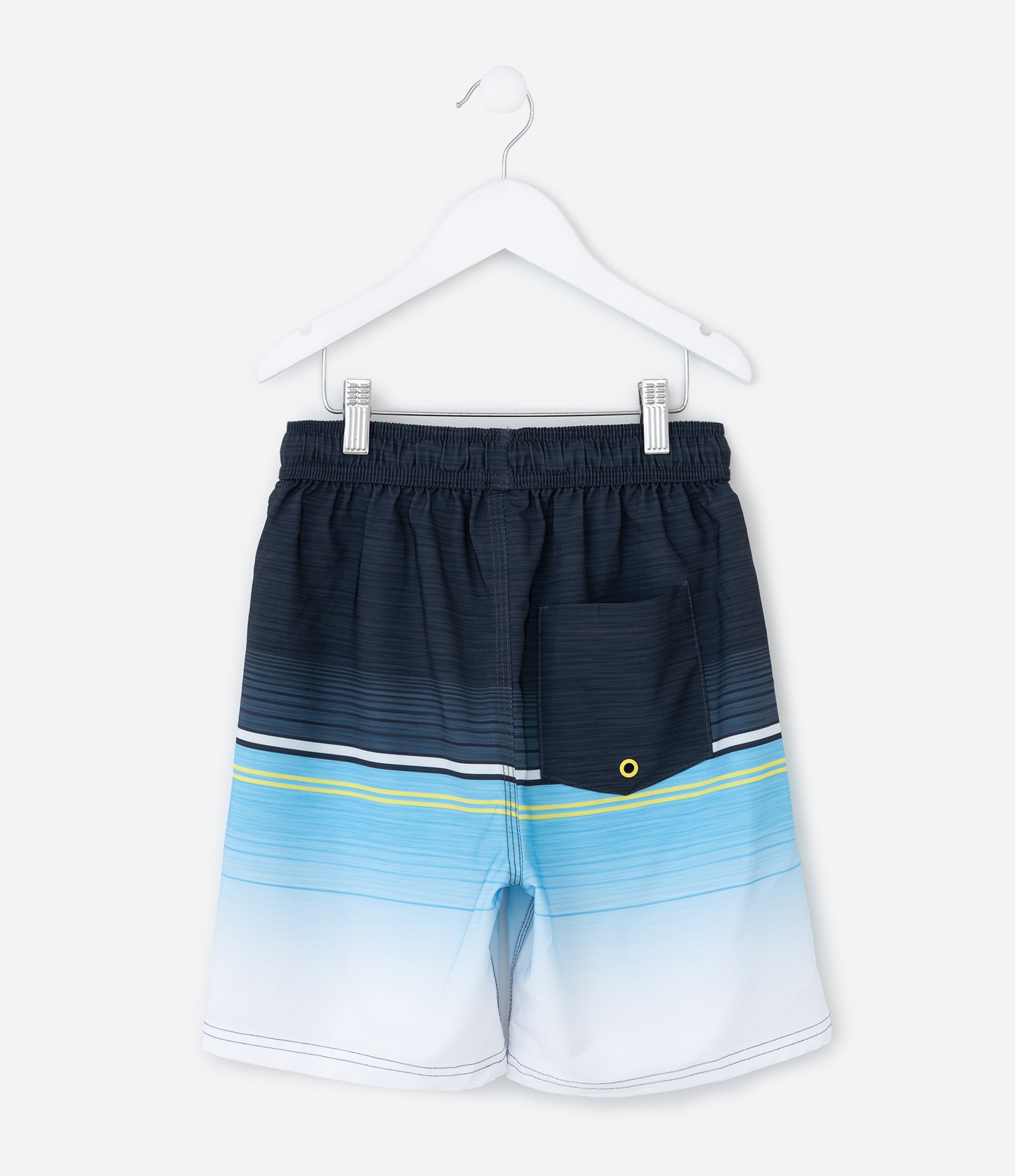 Bermuda Infantil de Banho com Estampa de Listras -Tam 5 a 14 Anos Azul 2