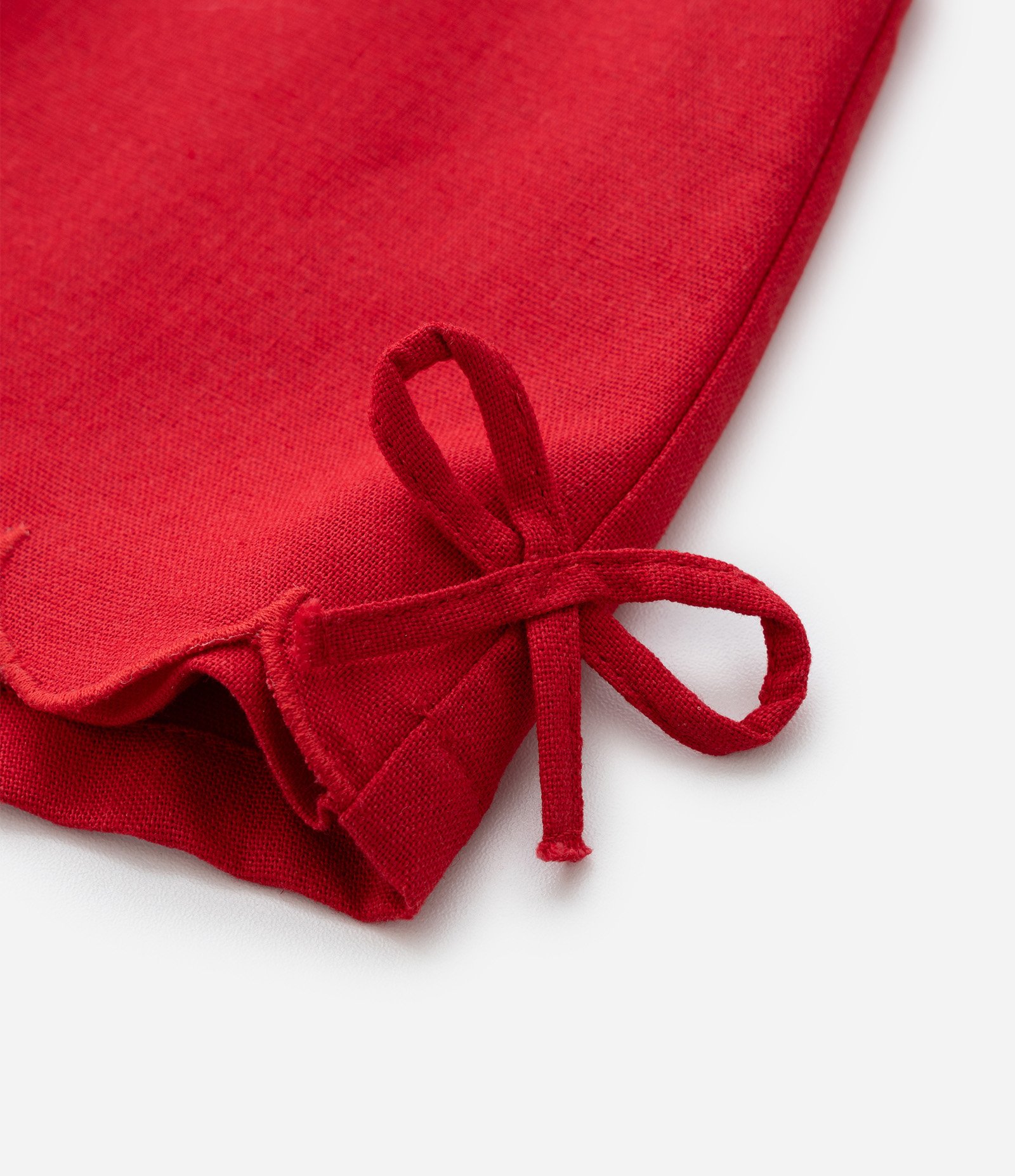 Short Saia em Viscolinho com Barra Diferenciada com Lacinhos - Tam 7 a 14 Anos Vermelho 4