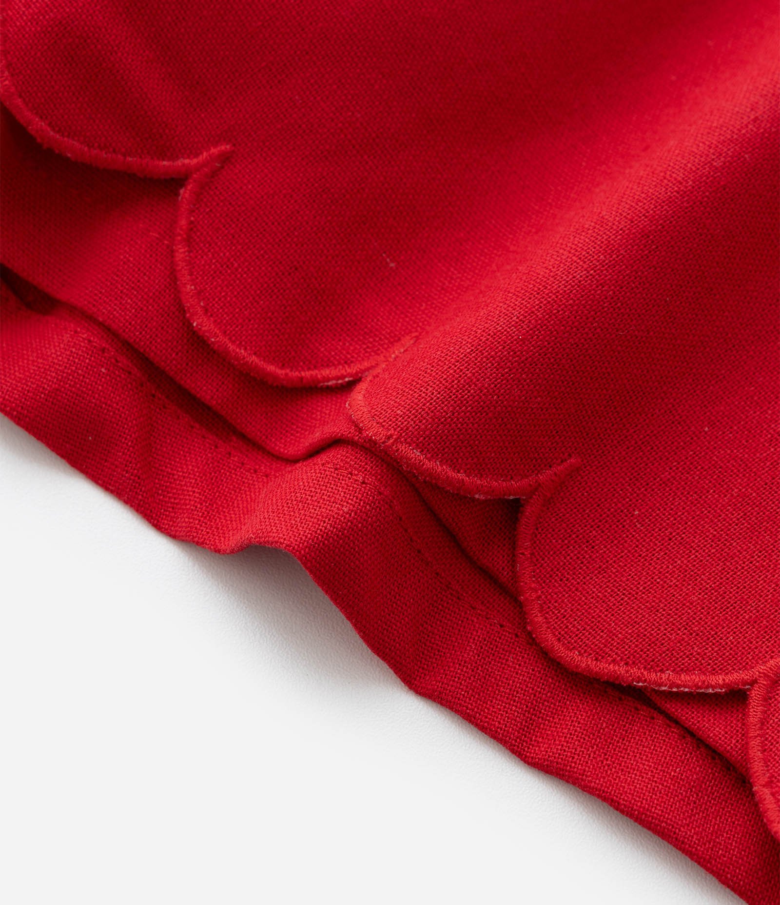 Short Saia em Viscolinho com Barra Diferenciada com Lacinhos - Tam 7 a 14 Anos Vermelho 6