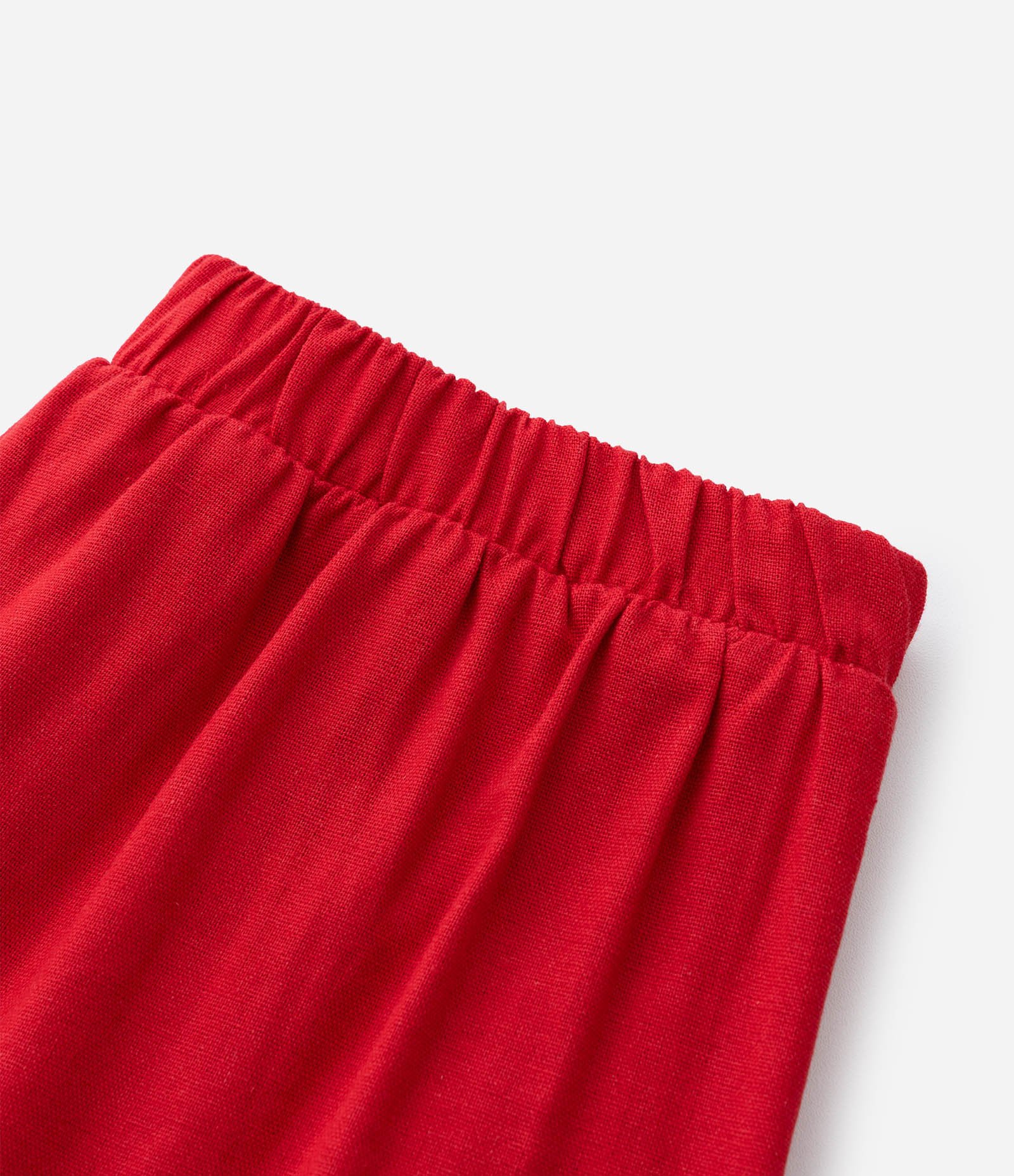 Short Saia em Viscolinho com Barra Diferenciada com Lacinhos - Tam 7 a 14 Anos Vermelho 7