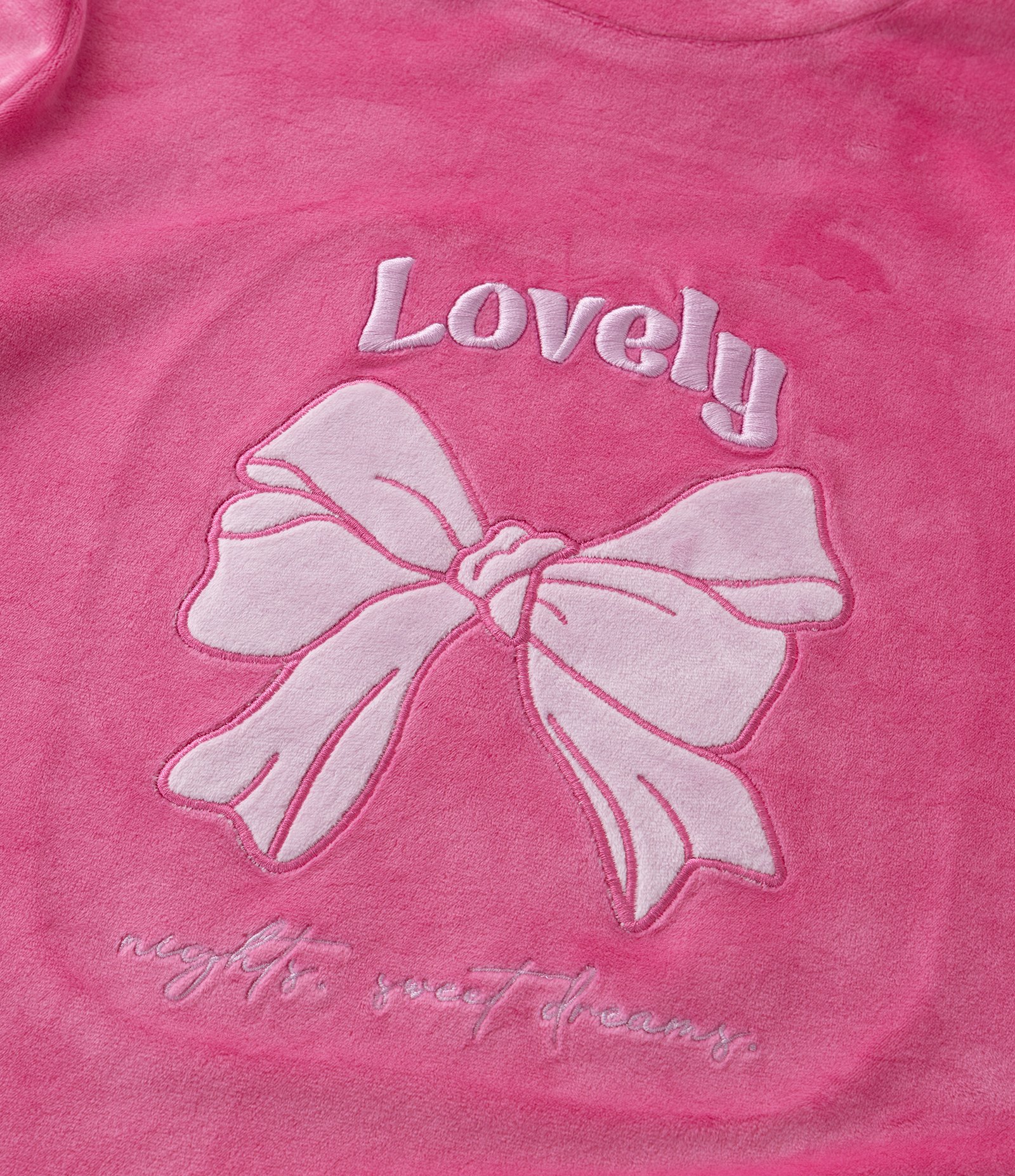 Pijama Infantil Longo com Estampa de Laços em Relevo – Tam 5 a 14 Anos Rosa 12