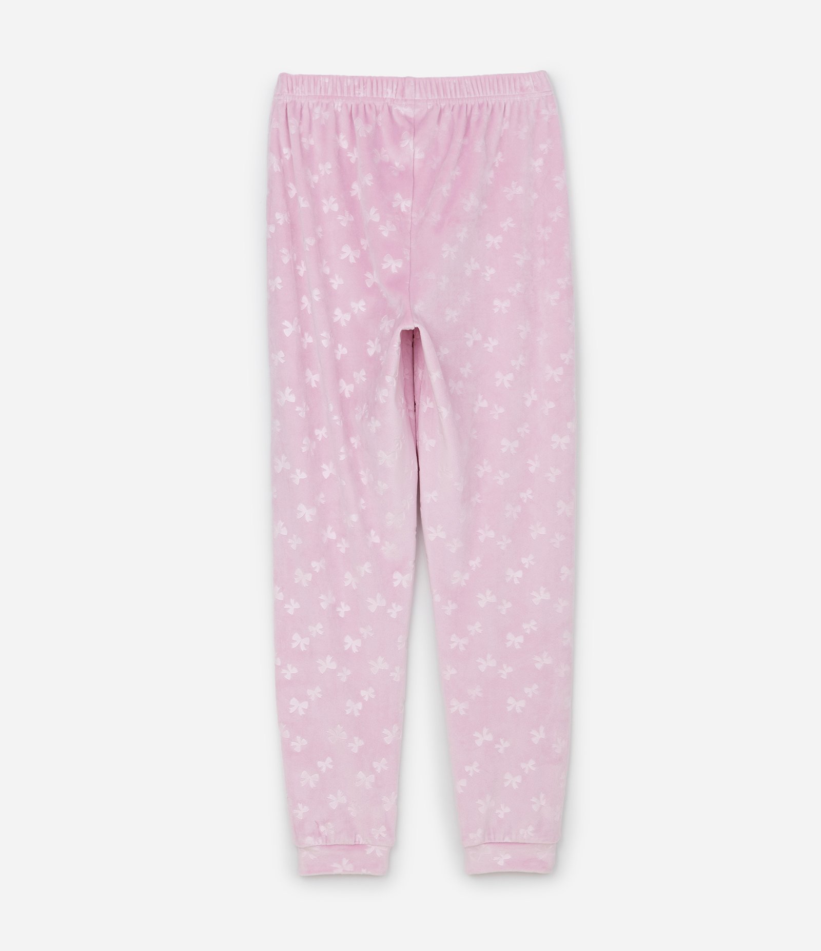 Pijama Infantil Longo com Estampa de Laços em Relevo – Tam 5 a 14 Anos Rosa 6
