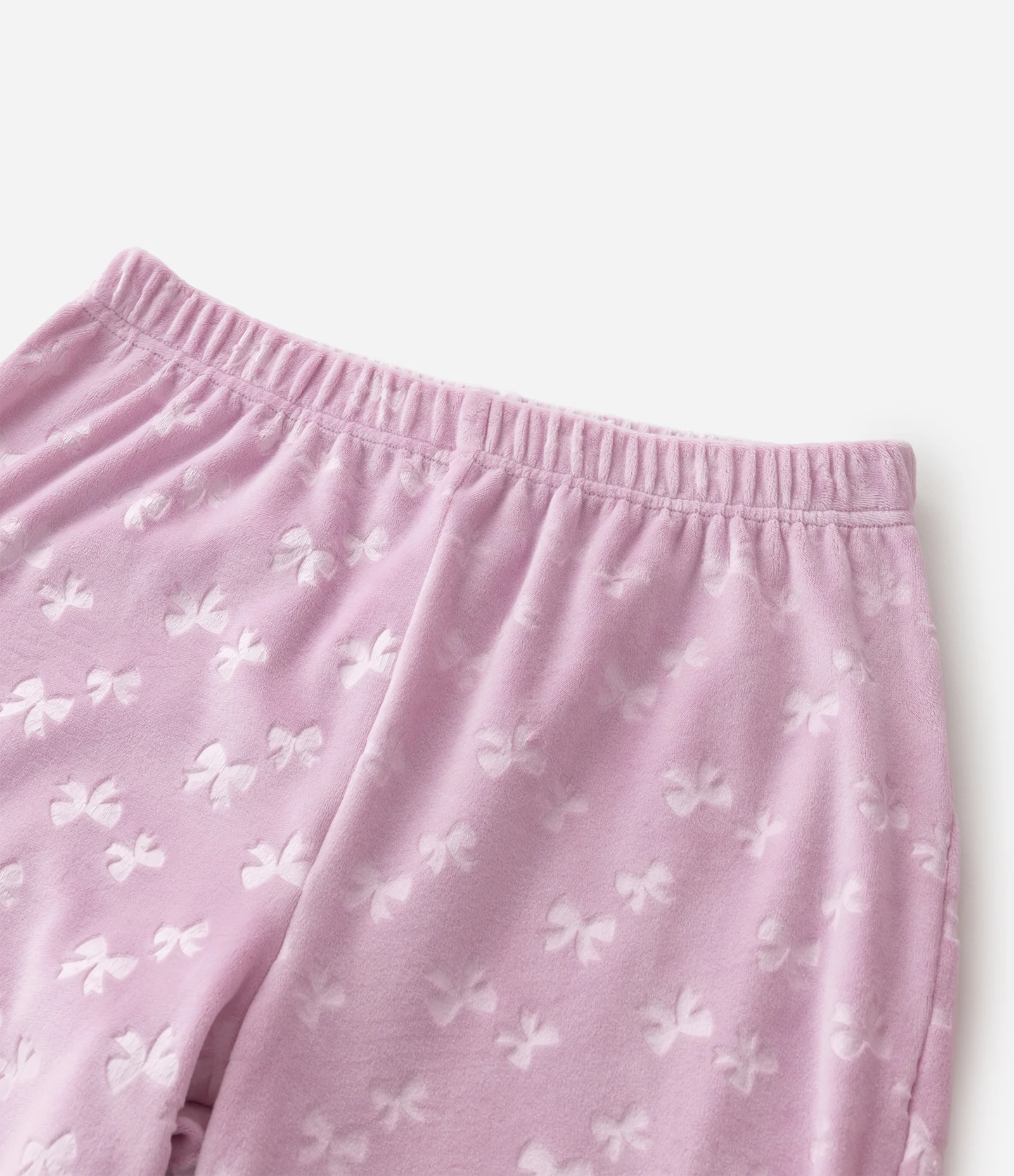 Pijama Infantil Longo com Estampa de Laços em Relevo – Tam 5 a 14 Anos Rosa 7