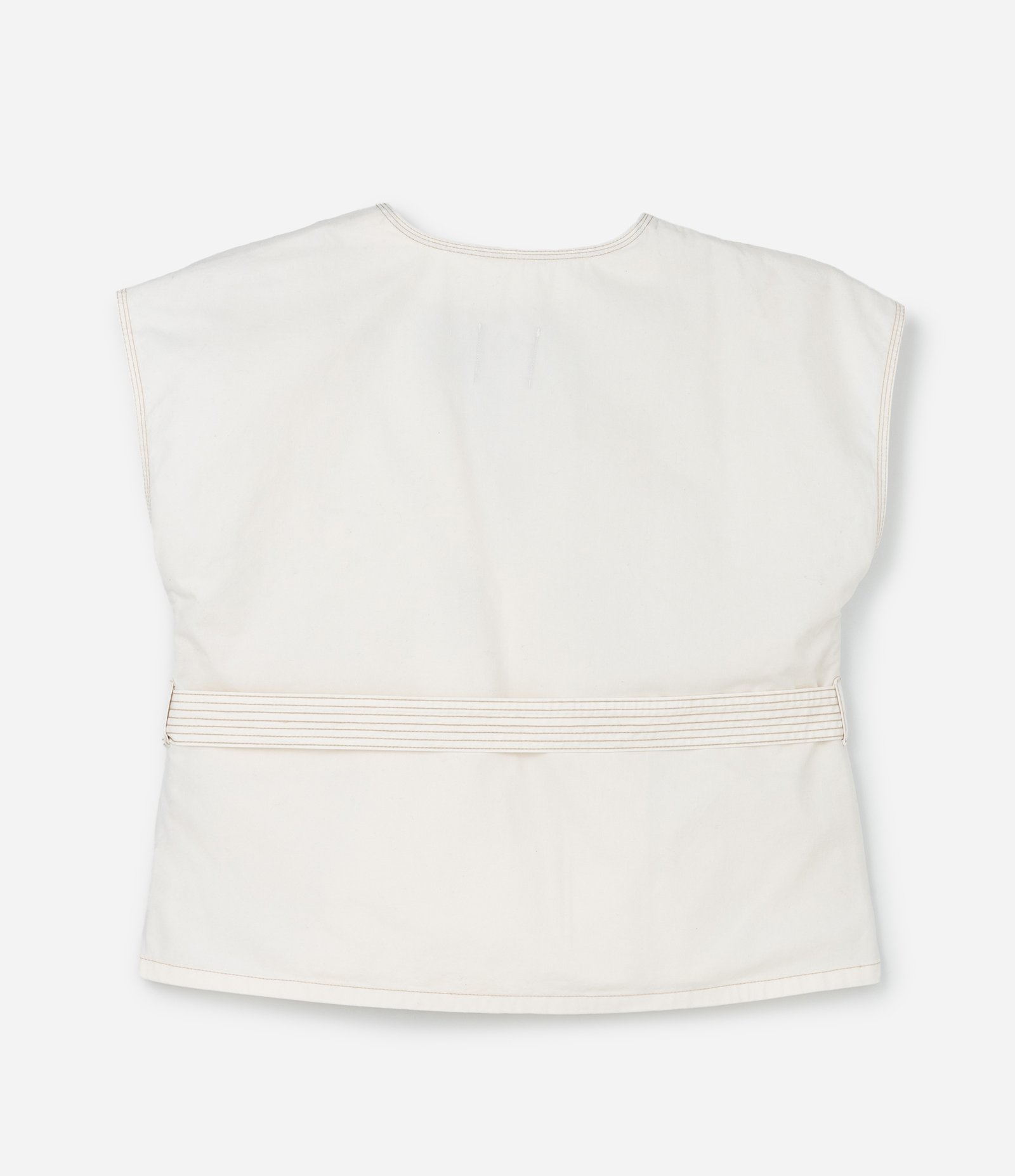 Blusa em Sarja Transpassada com Faixa para Amarração Off White 9