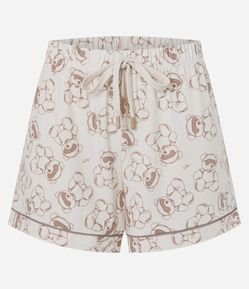 Short de Pijama com Estampa de Urso e Cós Elástico