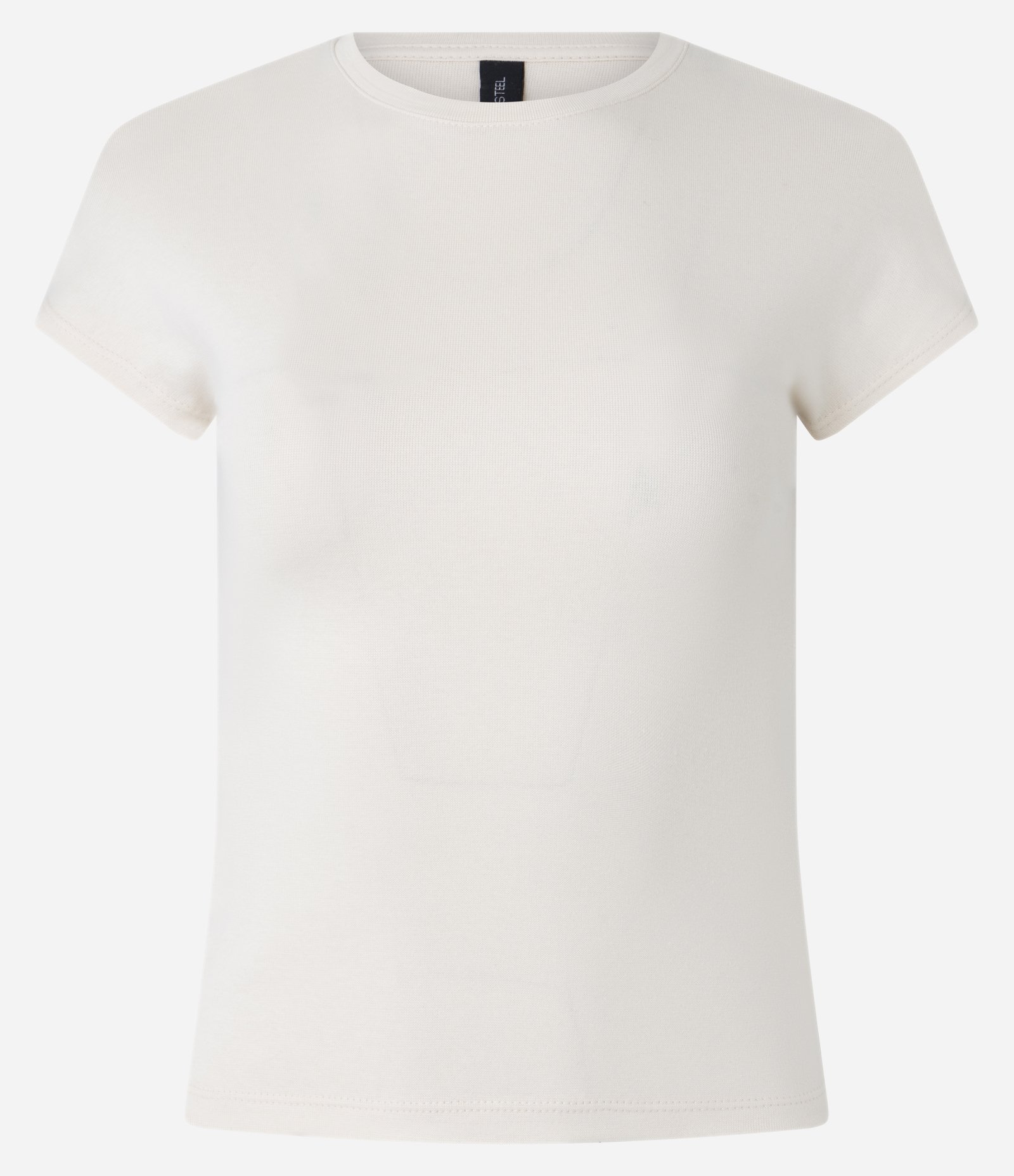 Blusa Básica em Ribana com Ombro Caído Bege 5