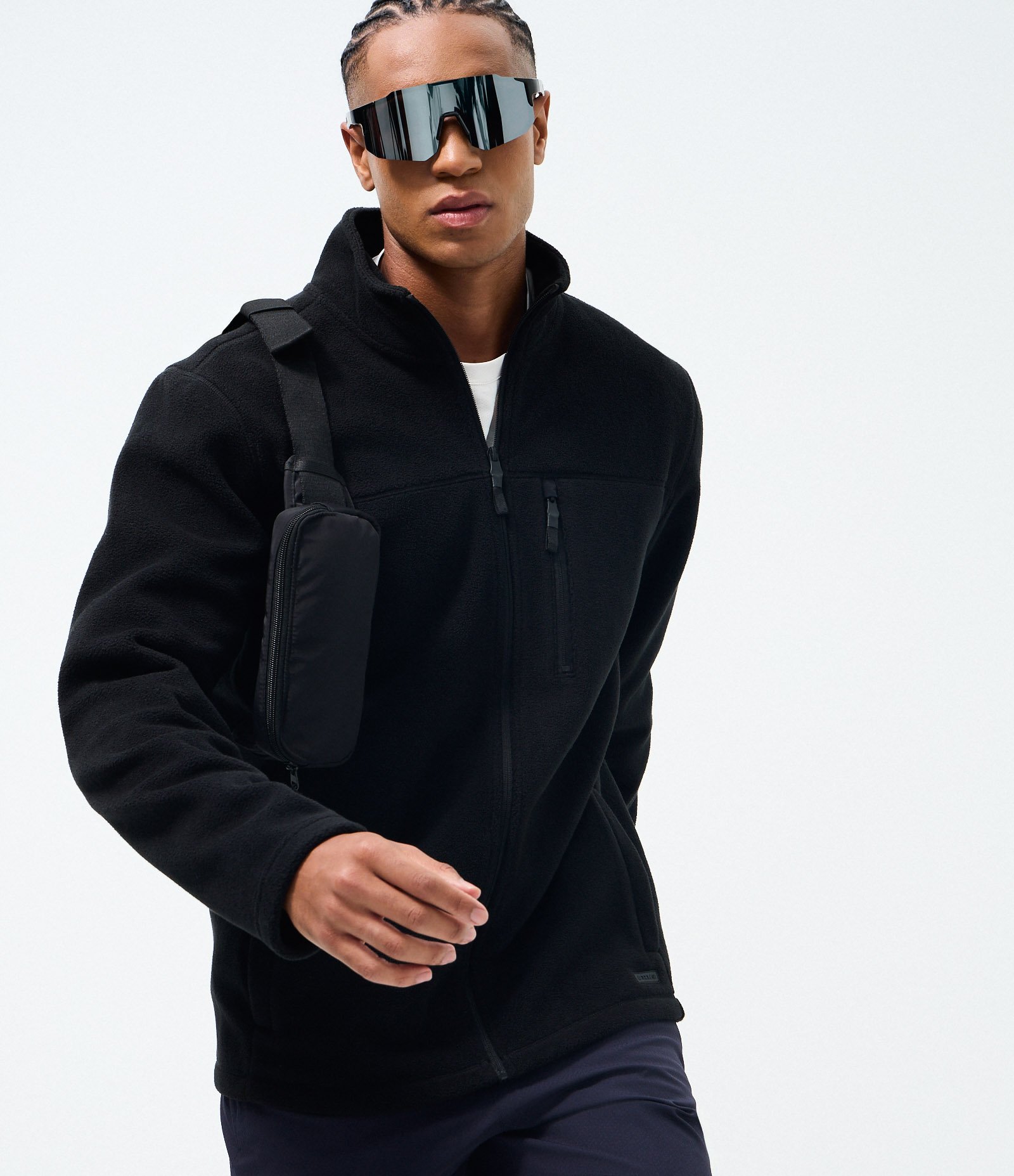 Blusão com Felpa Liso Preto 1