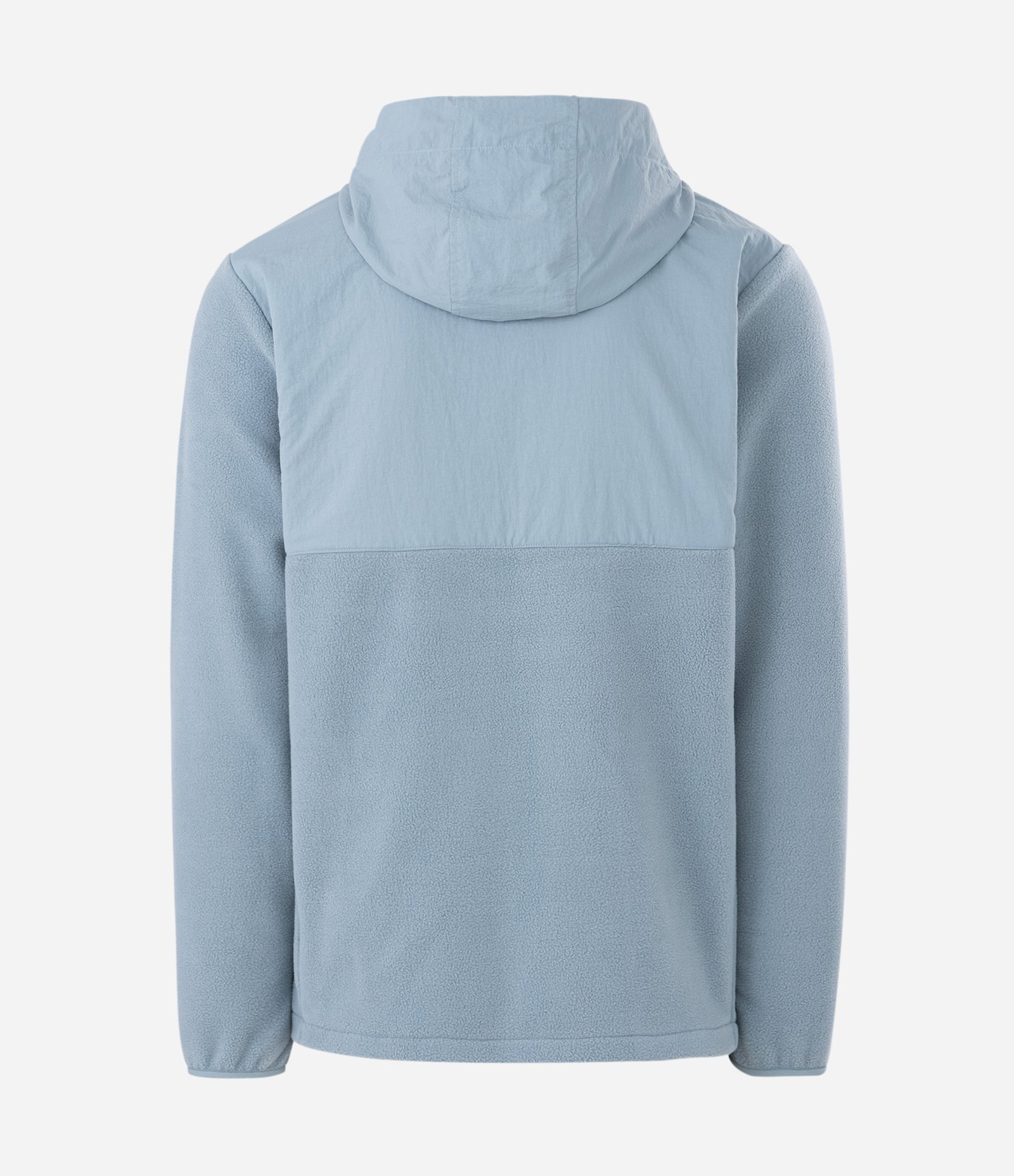 Blusão Masculino Fleece com Capuz e Recorte em Tecido Plano Cinza 6