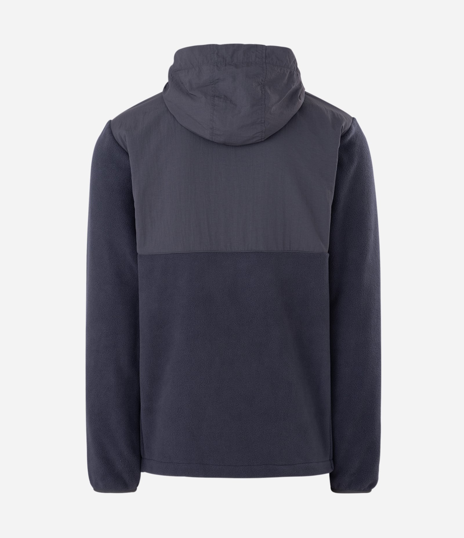 Blusão Masculino Fleece com Capuz e Recorte em Tecido Plano Preto 5
