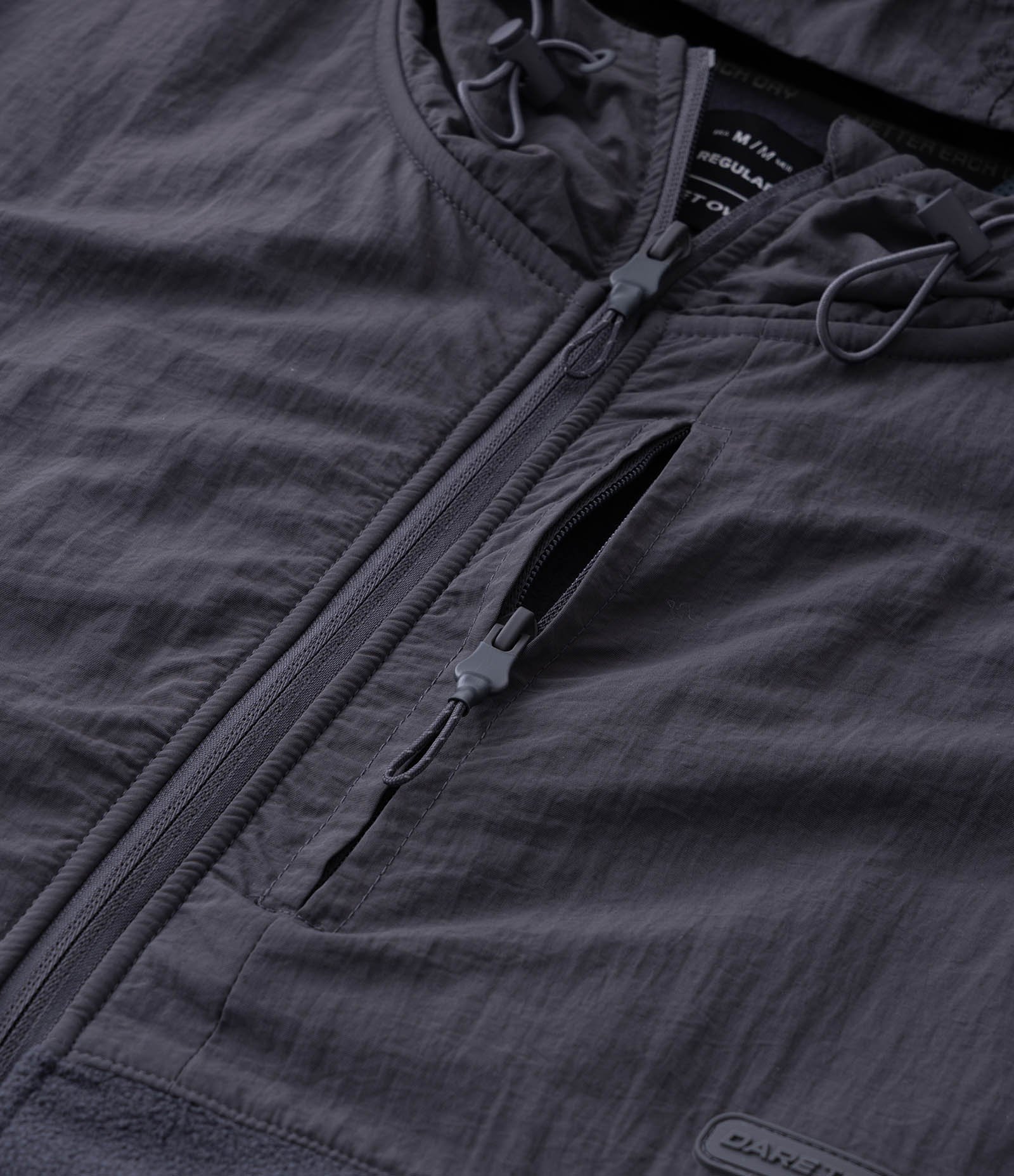 Blusão Masculino Fleece com Capuz e Recorte em Tecido Plano Preto 8