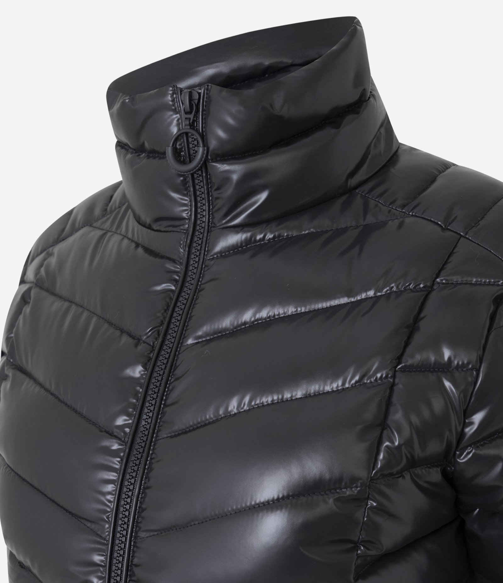 Jaqueta Puffer Ultra Leve com Gola Alta e Embalagem Preto 2