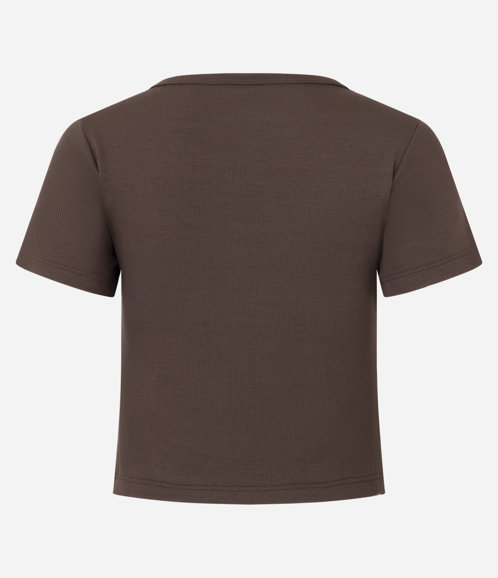 Blusa em Ribana com Botões no Decote Marrom 8