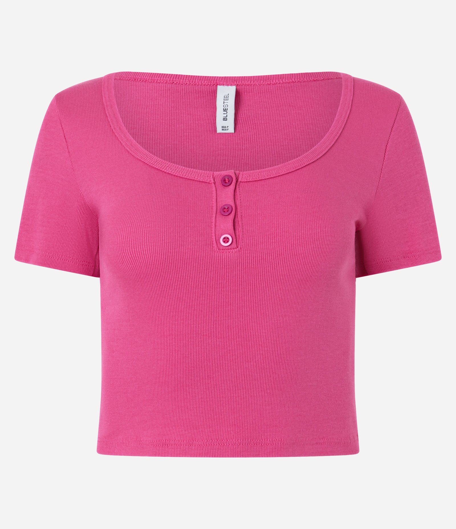 Blusa em Ribana com Botões no Decote Rosa 4