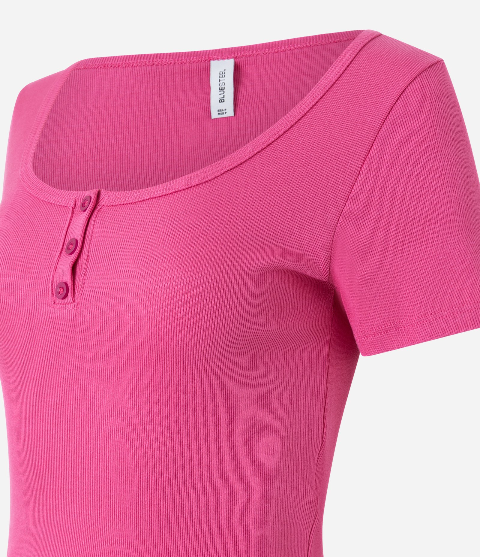 Blusa em Ribana com Botões no Decote Rosa 6