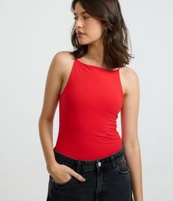 Blusa sem Manga com Decote Halter e Alça Elástico
