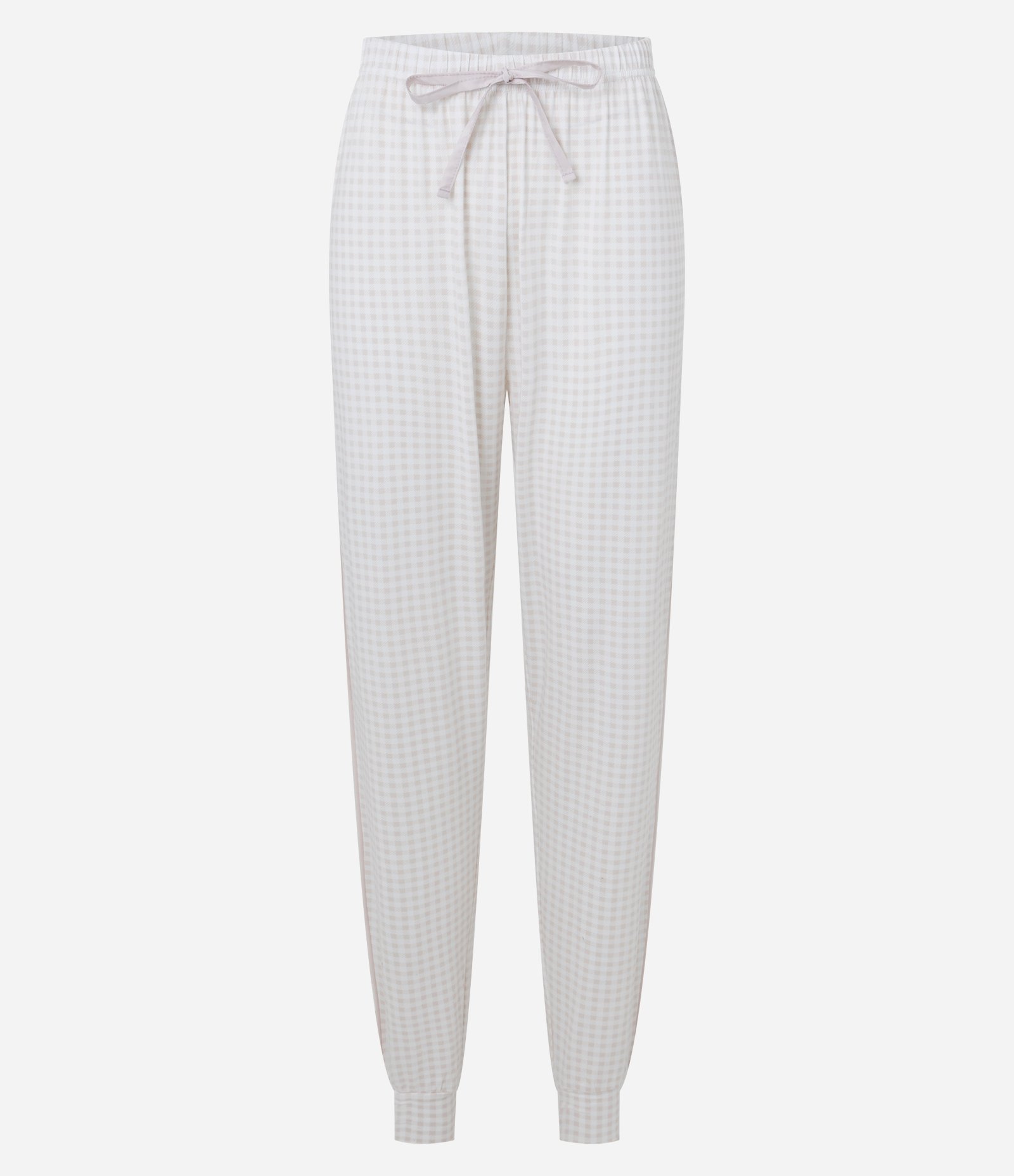 Calça de Pijama Jogger Peach Touch com Estampa Xadrez Branco 4
