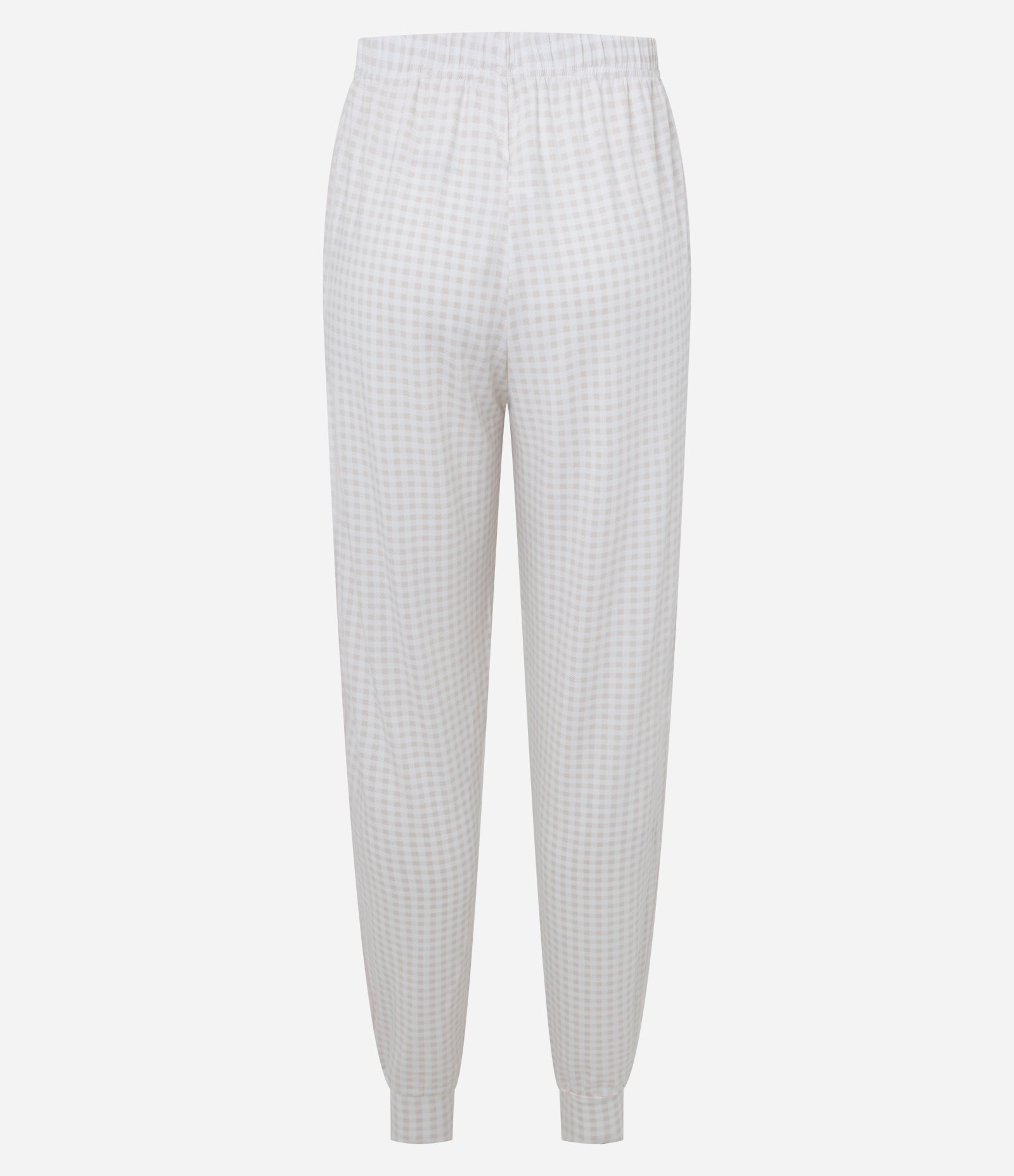Calça de Pijama Jogger Peach Touch com Estampa Xadrez Branco 5