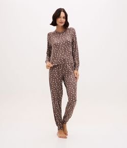 Calça de Pijama Jogger Peach Touch com Amarração no Cós