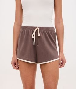 Short de Pijama Peach Touch com Viés Contrastantes
