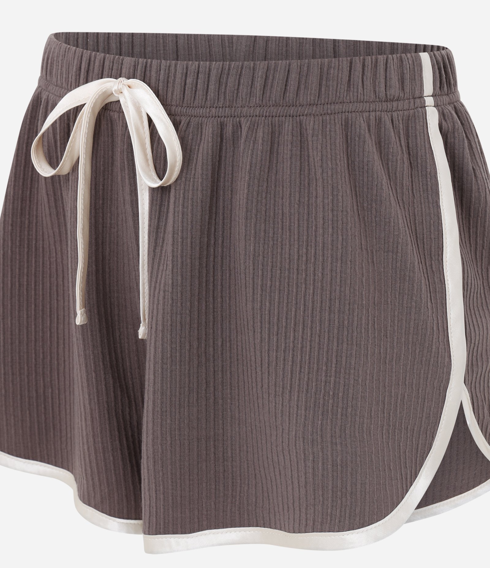 Short de Pijama Peach Touch com Viés Contrastantes Marrom 3