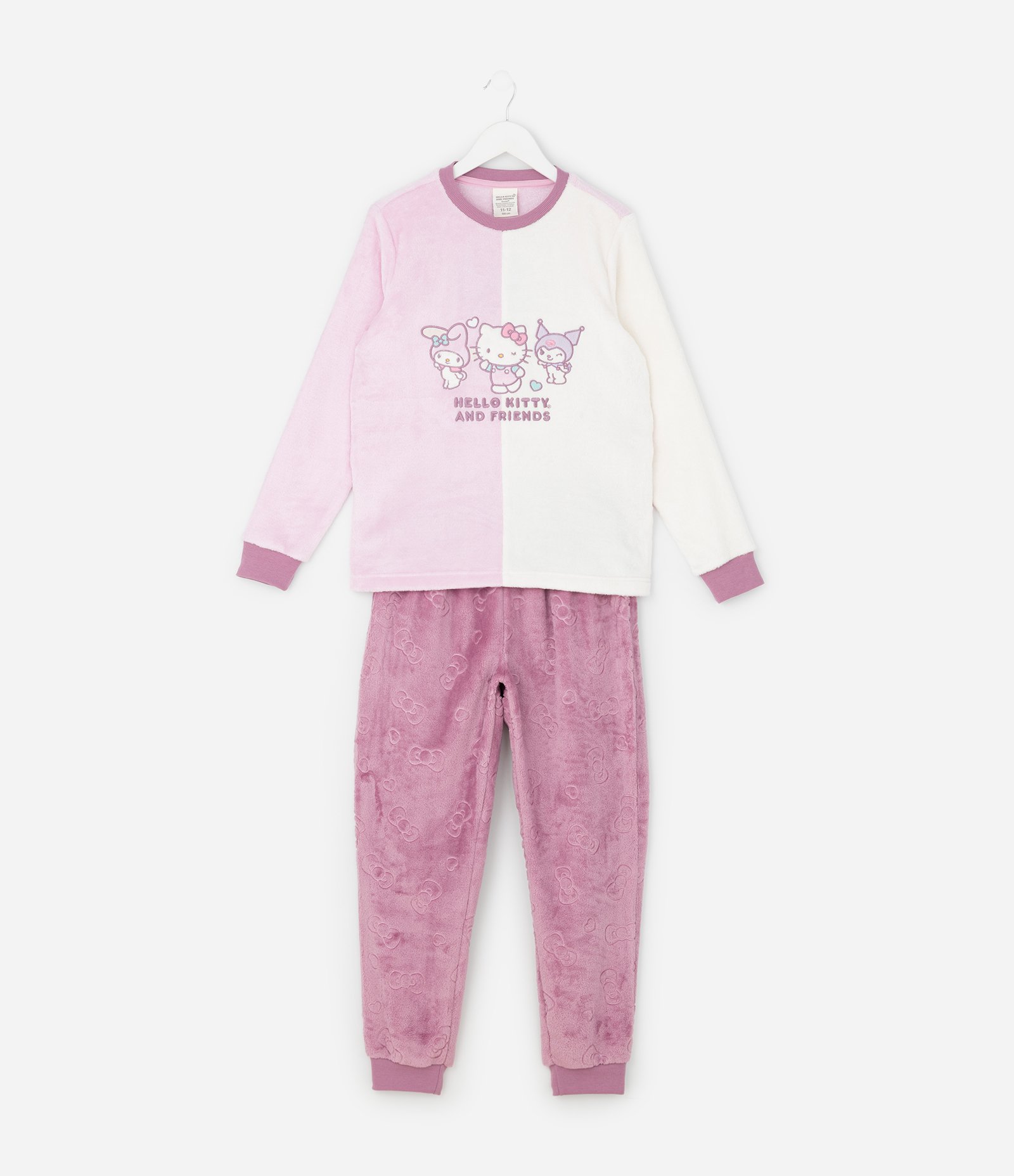 Pijama Infantil Longo com Hello Kitty em Relevo – Tam 5 a 14 Anos Rosa 1