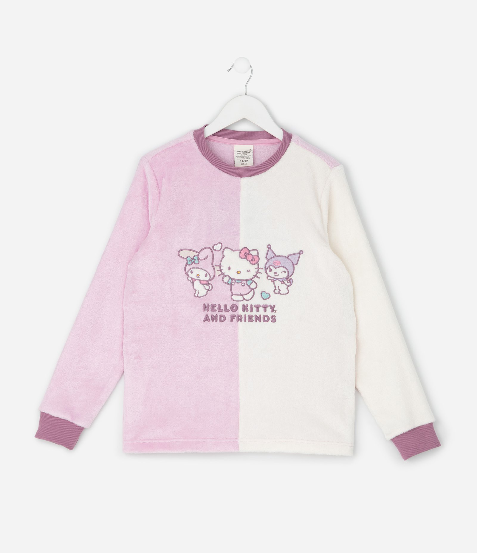 Pijama Infantil Longo com Hello Kitty em Relevo – Tam 5 a 14 Anos Rosa 2